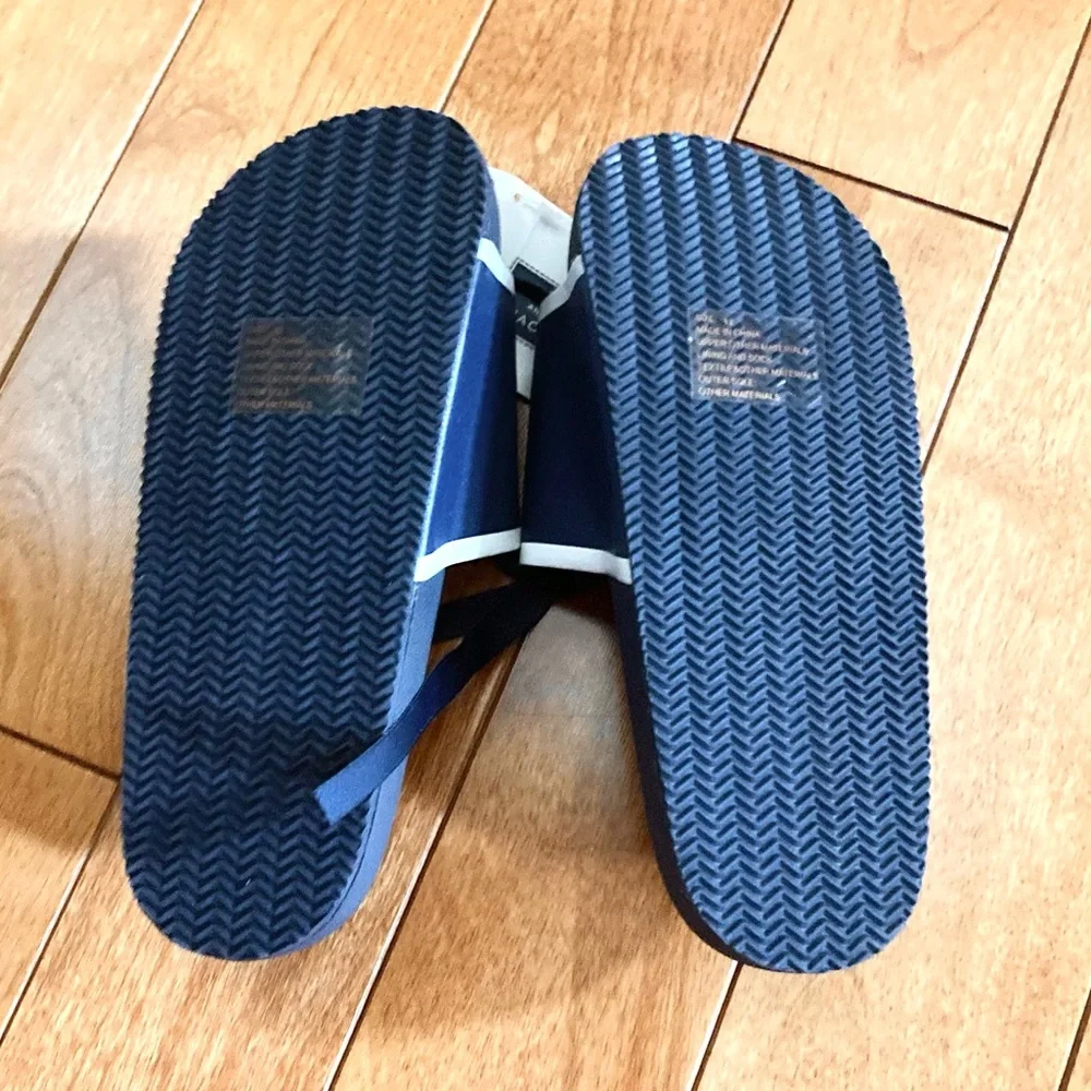 NWT Janie and Jack Blue with White Trim Slides 13